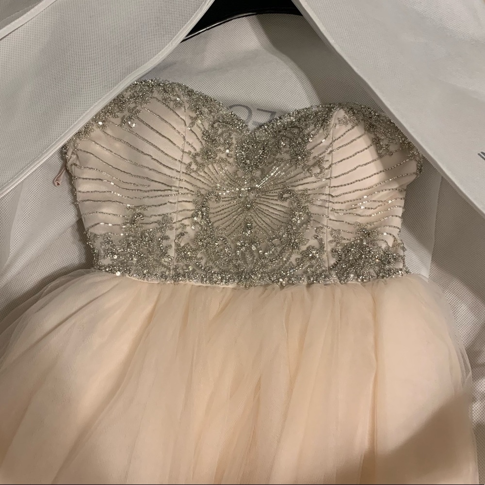 Hi-low wedding dress blush